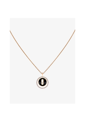 Messika Lucky Move Small 18ct Rose-Gold, 0.20ct Brilliant-Cut Diamond and Onyx Pendant Necklace