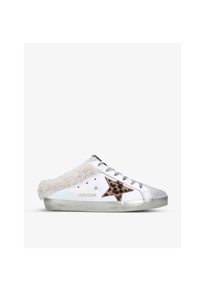 Womens Golden Goose Superstar Sabot 81811 Leather and Shearling Trainers