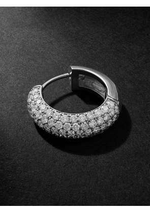 Alex Moss New York - Huggie 14-Karat White Gold Diamond Single Hoop Earring - Men - Silver