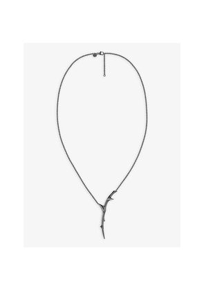 Womens Shaun Leane Rose Thorn Rhodium Pendant Necklace