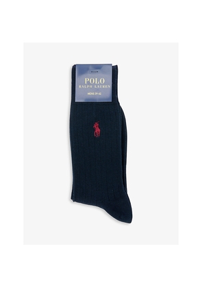 Mens Polo Ralph Lauren Logo-Embroidered Stretch-Cotton Blend Socks
