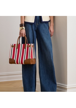 Medium Striped Canvas Devyn Tote Bag