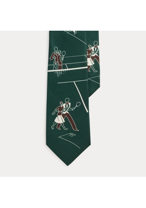 Tennis-Print Silk Tie