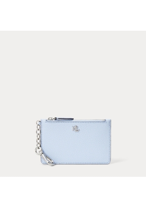 Pebbled Leather Zip Card Case