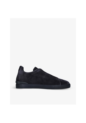 Mens Zegna Triple Stitch Suede Low-Top Trainers