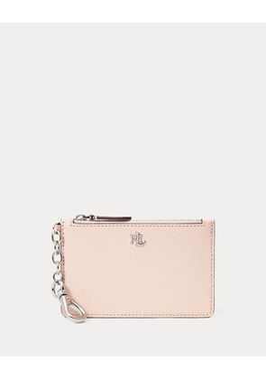 Pebbled Leather Zip Card Case