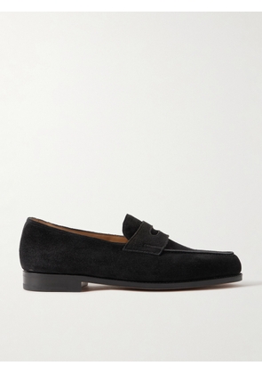 John Lobb - Lopez Suede Penny Loafers - Men - Black - UK 6
