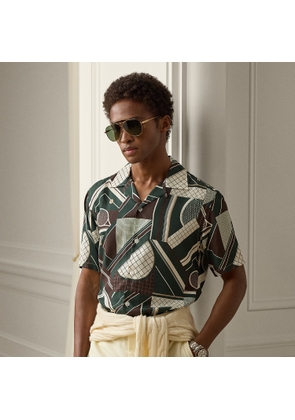 Tennis-Print Camp Shirt
