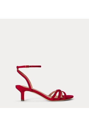 Kendyl Kitten-Heel Suede Sandal
