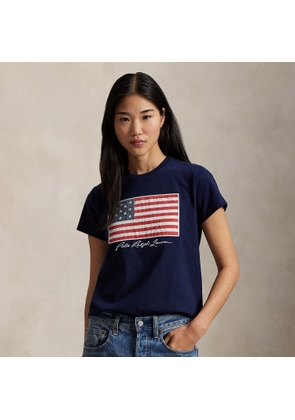 Logo Flag Cotton Jersey Tee