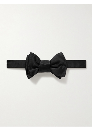 Charvet - Pre-Tied Silk-Satin Bow Tie - Men - Black