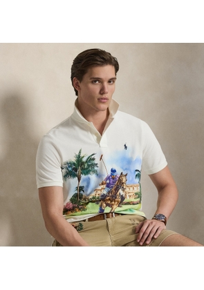 Classic Fit Mesh Graphic Polo Shirt