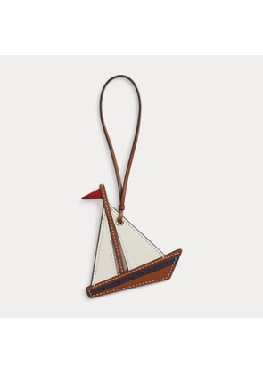 Colour-Blocked Leather Sailboat Charm