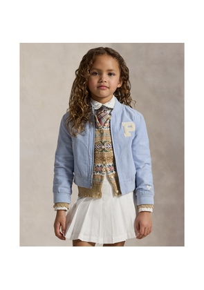 Polo Bears Cotton Oxford Baseball Jacket