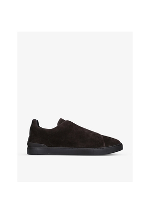 Mens Ermenegildo Zegna Triple Stitch Leather and Fabric Low-Top Trainers