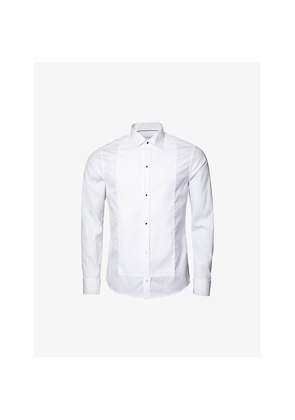 Mens Eton Pleated-Panel Double-Cuff Slim-Fit Cotton Evening Shirt