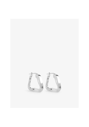 Womens Bottega Veneta Wave Triangle 18ct Yellow-Gold Plated Silver Hoop Earrings