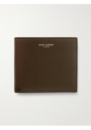 SAINT LAURENT - Logo-Print Leather Billfold Wallet - Men - Green