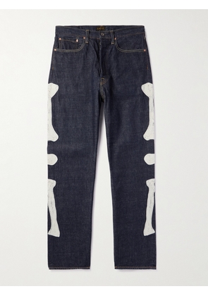 KAPITAL - Okagilly Slim-Fit Crochet-Trimmed Jeans - Men - Blue - UK/US 30