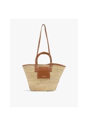 Womens Jacquemus Le Panier Soleil Palm-Leaf Tote Bag