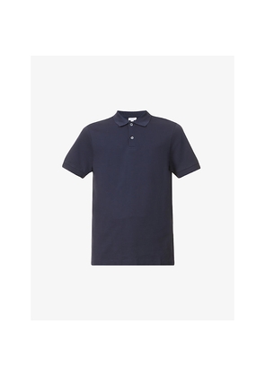 Mens Sunspel Short-Sleeved Cotton- Piqué Polo Shirt