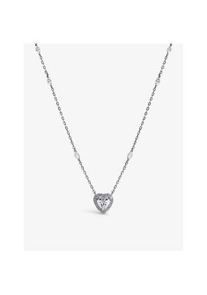 Womens Carat London Cora Heart Sterling-Silver and Cubic Zirconia Necklace