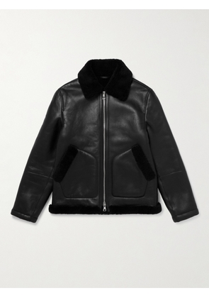 Mr P. - Shearling-Lined Nappa Leather Trucker Jacket - Men - Black - XS