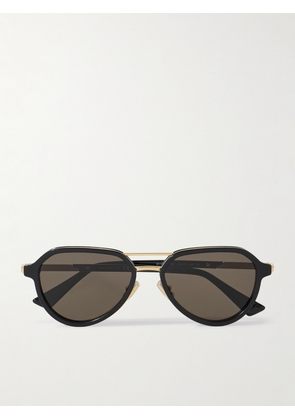 Bottega Veneta - Aviator-Style Recycled-Acetate and Gold-Tone Sunglasses - Men - Brown