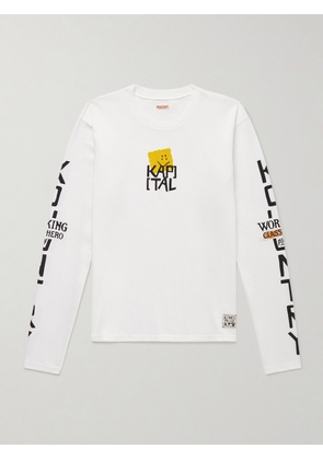 KAPITAL - Peckish Embroidered Printed Cotton-Jersey T-Shirt - Men - White - 1
