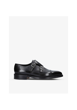 Mens John Lobb William Double-Buckle Leather Monk Shoes