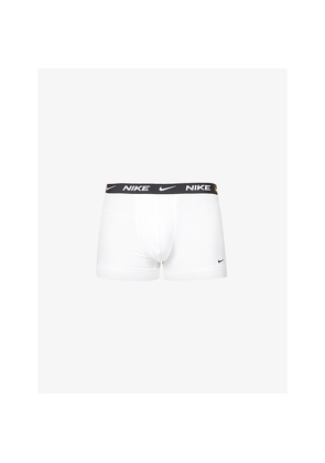 Mens Nike Pack Of Three Branded Regular-Fit Stretch-Cotton Trunks