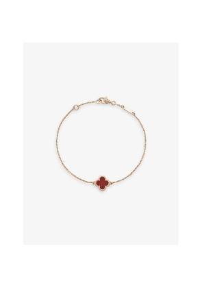 Van Cleef & Arpels Sweet Alhambra Rose-Gold and Carnelian Bracelet