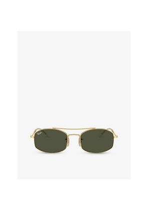 Ray-Ban Rb3719 Oval-Frame Metal Sunglasses