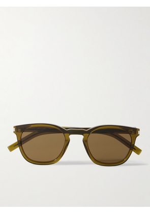 SAINT LAURENT - D-Frame Recycled-Acetate Sunglasses - Men - Brown