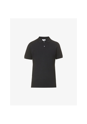 Mens Sunspel Short-Sleeved Cotton- Piqué Polo Shirt