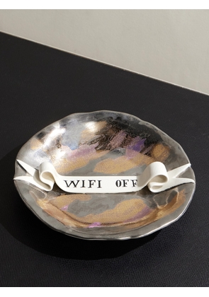L'Objet - Ruan Hoffmann Wifi Off Painted Earthenware Plate - Men - Brown