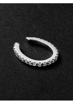 KOLOURS JEWELRY - Luna Spectra Oval 14-Karat White Gold Diamond Ear Cuff - Men - Silver