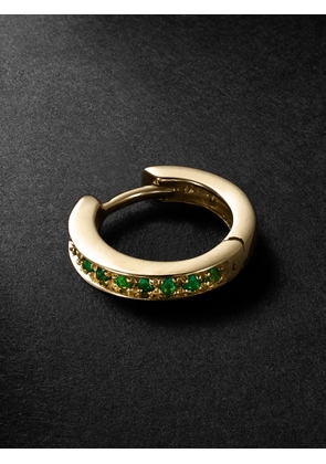 KOLOURS JEWELRY - Fortis Small 18-Karat Gold Emerald Single Hoop Earring - Men - Gold