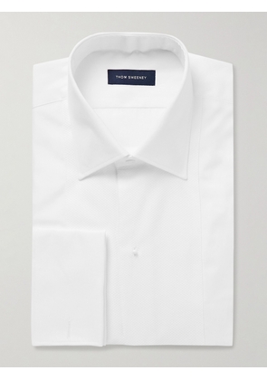 Thom Sweeney - Marcella Bib-Front Cotton and Lyocell-Blend Poplin and Piqué Tuxedo Shirt - Men - White - UK/US 15