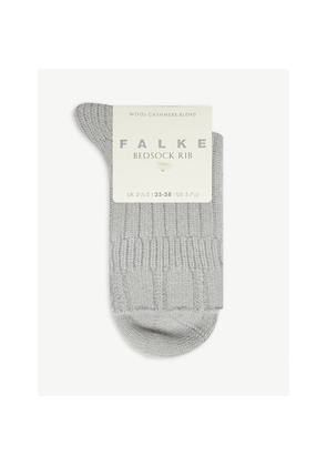 Womens Falke Bedsock Ribbed Knitted Wool-Blend Socks