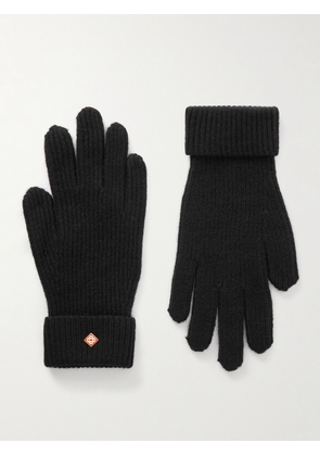 Casablanca - Ribbed Wool Gloves - Men - Black