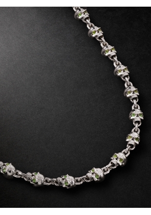 Alex Moss New York - Dead Head 14-Karat White Gold Diamond Chain Necklace - Men - Silver