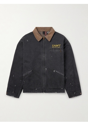 SAINT MXXXXXX - Babylon Detroit Logo-Embroidered Cotton Jacket - Men - Black - S