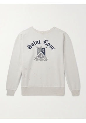 SAINT MXXXXXX - Logo-Print Cotton-Jersey Sweatshirt - Men - White - S
