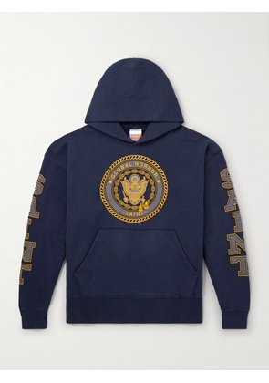 SAINT MXXXXXX - Saint College Printed Cotton Hoodie - Men - Blue - S