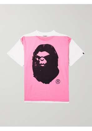 SAINT MXXXXXX - BAPE® Genuine Nowhere Journey Printed Cotton-Jersey T-Shirt - Men - White - S