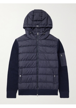 Herno - Shell-Trimmed Wool Hooded Down Jacket - Men - Blue - IT 46