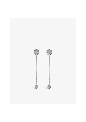 Womens Carat London Gala Stud and Chain Sterling-Silver and Cubic Zirconia Drop Earrings