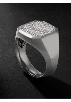 David Yurman - Streamline® Sterling Silver Diamond Signet Ring - Men - Silver - 10