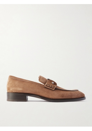 Christian Louboutin - Chambelimoc Embellished Suede Loafers - Men - Brown - EU 40